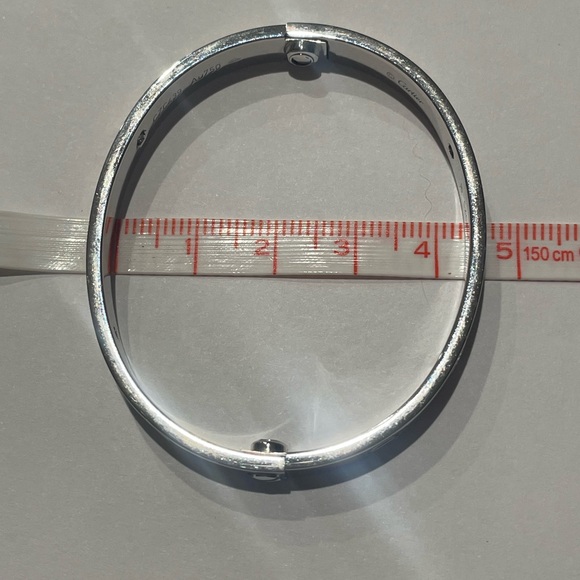 Cartier 18k Love Collection White Gold Four Diamond Bracelet, box & screwdriver - Picture 9 of 13